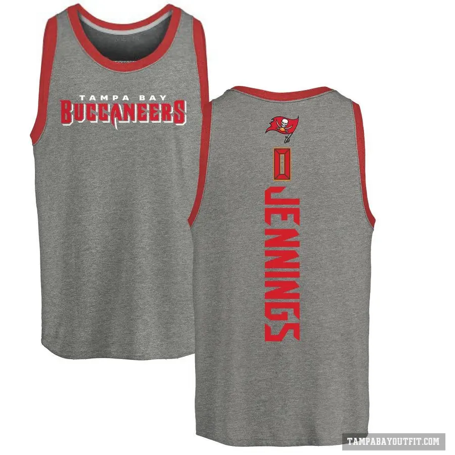 Youth ＃0 Deion Jennings Tampa Bay Buccaneers Ash Backer Tank Top