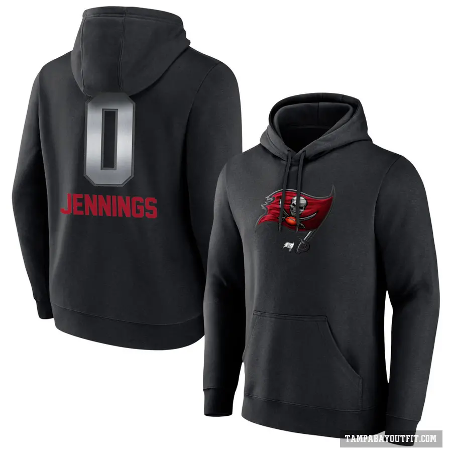 Youth ＃0 Deion Jennings Tampa Bay Buccaneers Black Midnight Mascot Pullover Hoodie