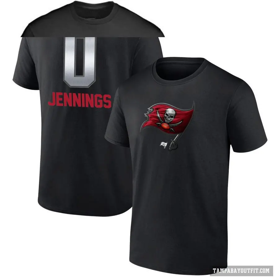 Youth ＃0 Deion Jennings Tampa Bay Buccaneers Black Midnight Mascot T-Shirt