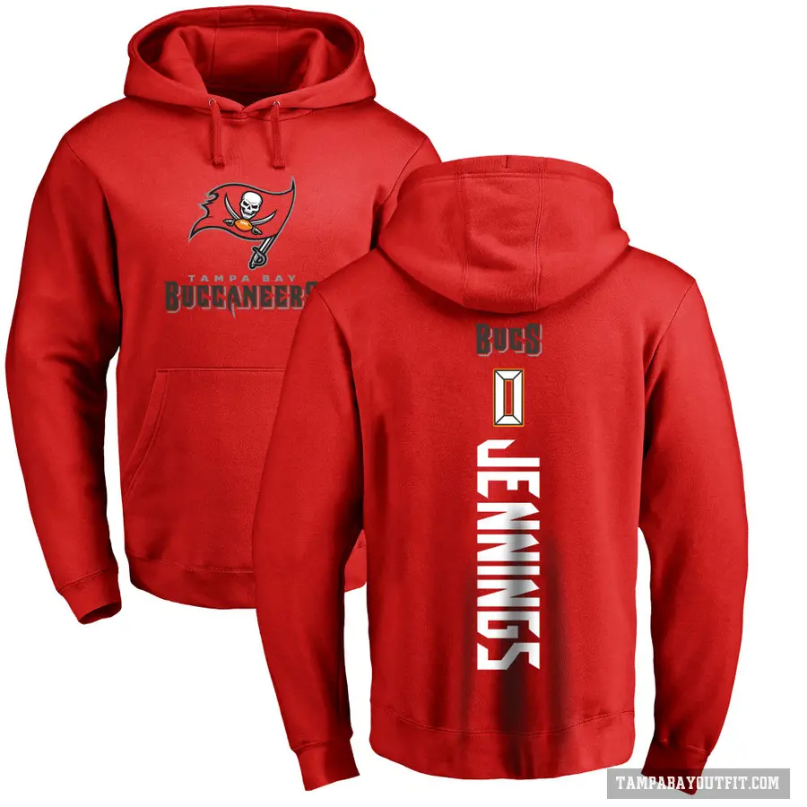 Youth ＃0 Deion Jennings Tampa Bay Buccaneers Red Pro Line Backer Pullover Hoodie