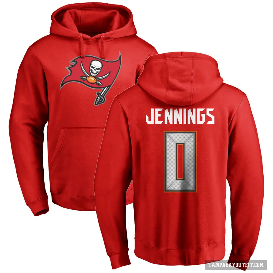 Youth ＃0 Deion Jennings Tampa Bay Buccaneers Red Pro Line Logo Pullover Hoodie