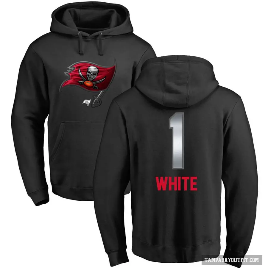 Youth ＃1 Rachaad White Tampa Bay Buccaneers Black Midnight Mascot Pullover Hoodie