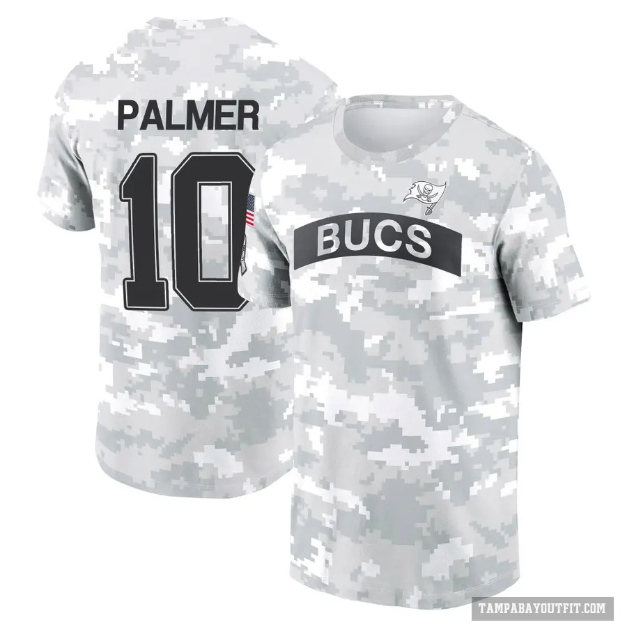 Youth ＃10 Trey Palmer Tampa Bay Buccaneers Camo Arctic 2024 Salute to Service Performance T-Shirt