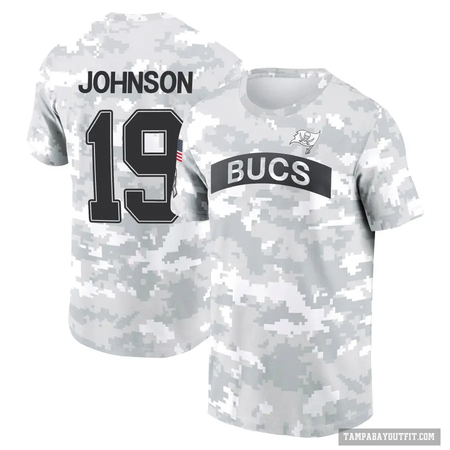 Youth ＃19 Kameron Johnson Tampa Bay Buccaneers Camo Arctic 2024 Salute to Service Performance T-Shirt