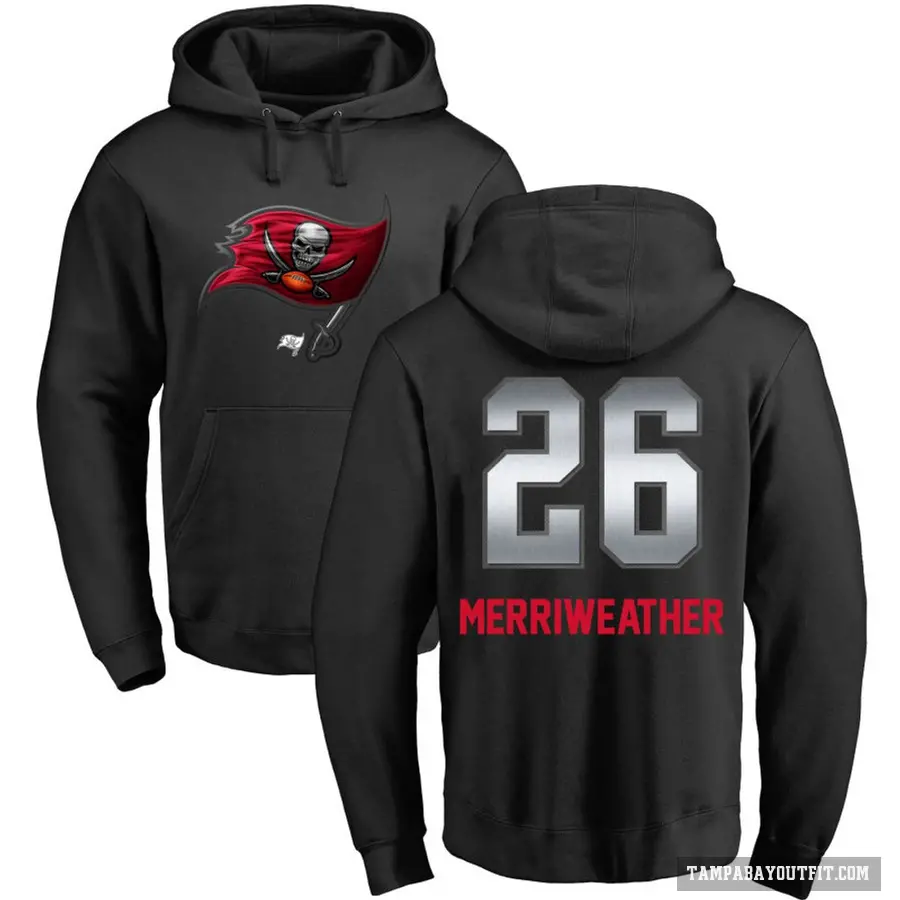 Youth ＃26 Kaevon Merriweather Tampa Bay Buccaneers Black Midnight Mascot Pullover Hoodie