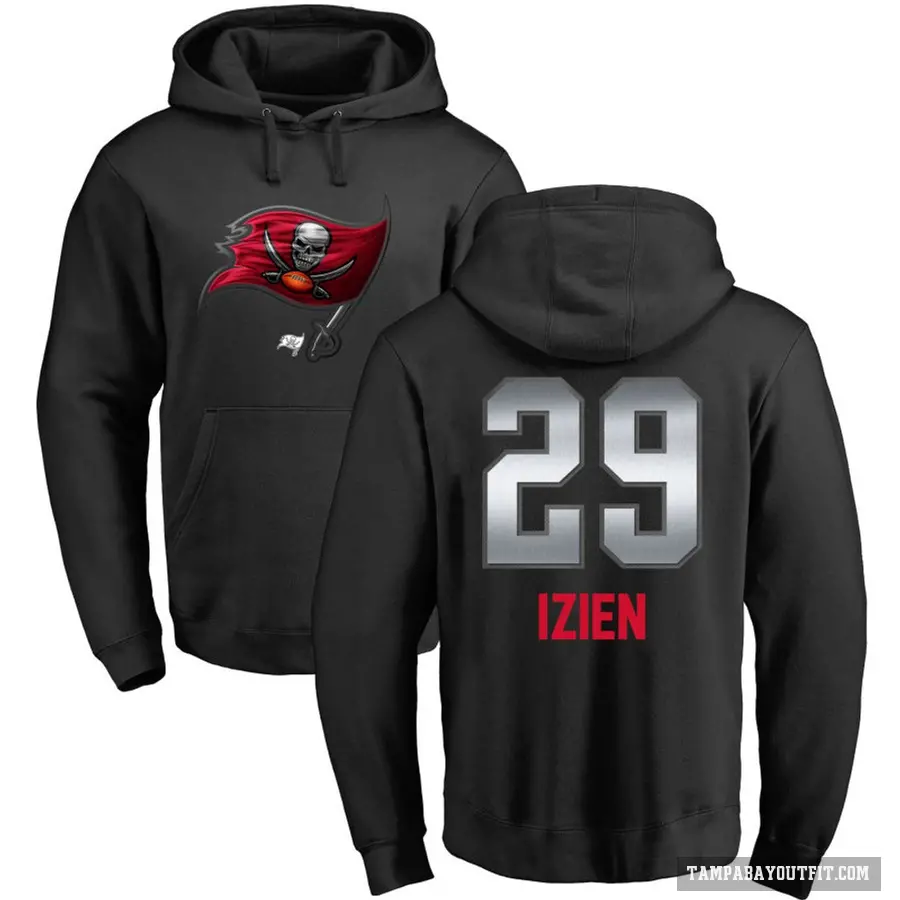 Youth ＃29 Christian Izien Tampa Bay Buccaneers Black Midnight Mascot Pullover Hoodie