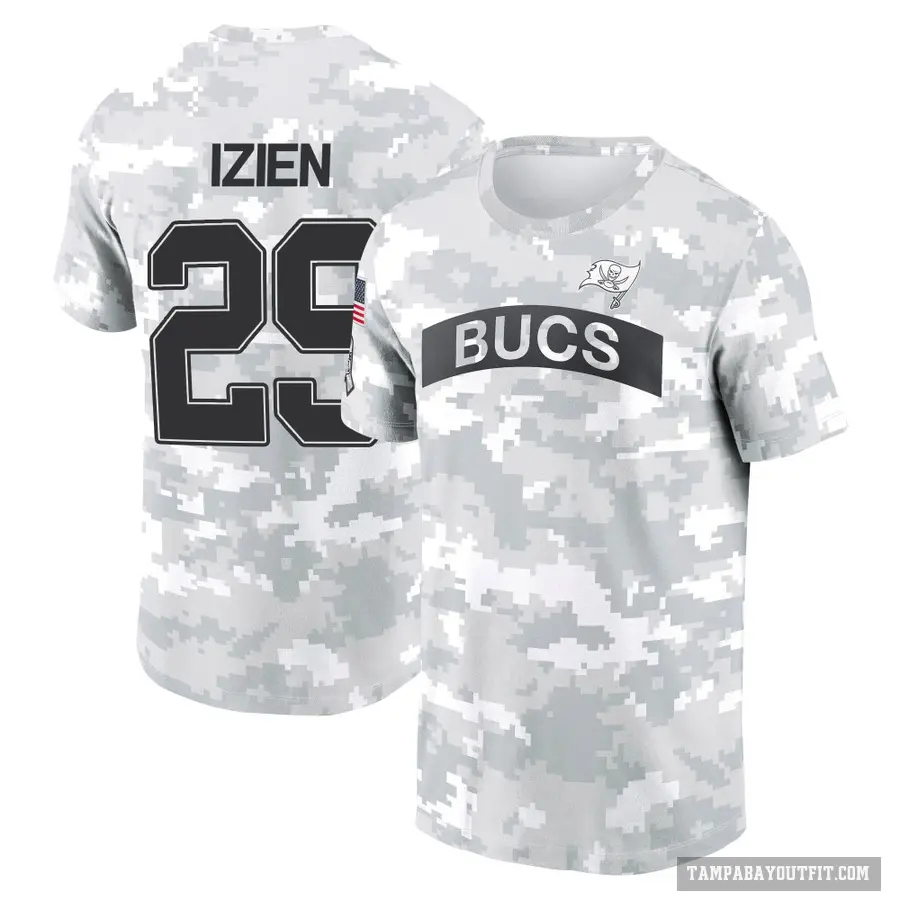 Youth ＃29 Christian Izien Tampa Bay Buccaneers Camo Arctic 2024 Salute to Service Performance T-Shirt