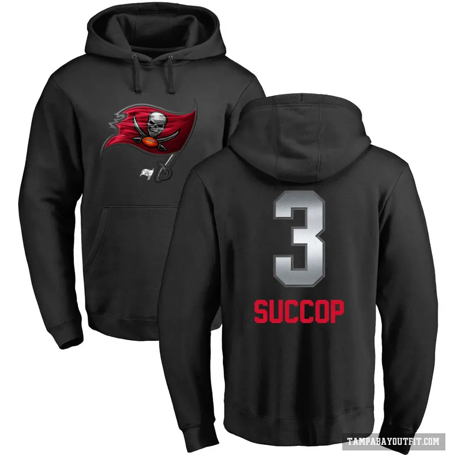 Youth ＃3 Ryan Succop Tampa Bay Buccaneers Black Midnight Mascot Pullover Hoodie