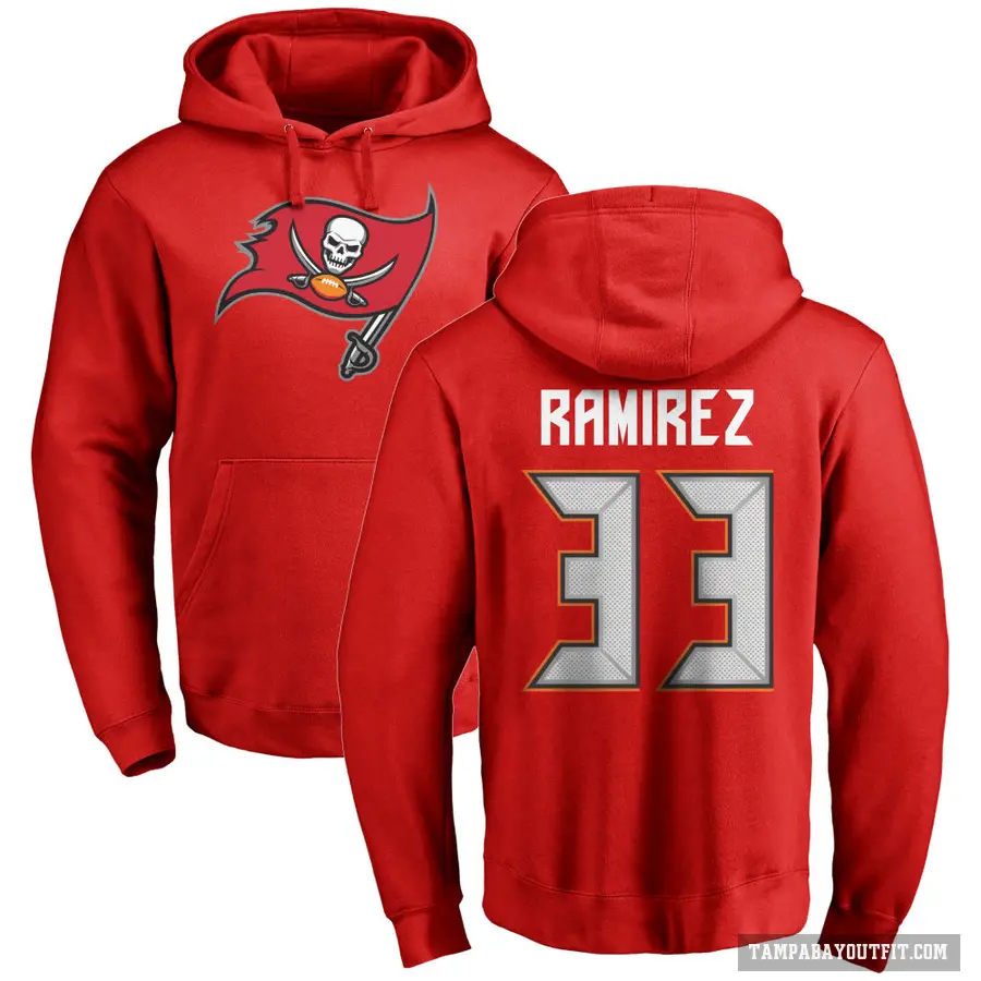 Youth ＃33 Jose Ramirez Tampa Bay Buccaneers Red Pro Line Logo Pullover Hoodie