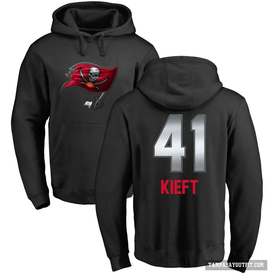 Youth ＃41 Ko Kieft Tampa Bay Buccaneers Black Midnight Mascot Pullover Hoodie
