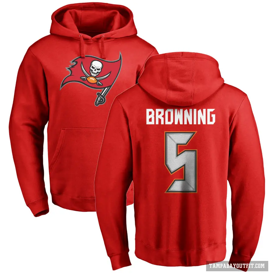 Youth ＃5 Jack Browning Tampa Bay Buccaneers Red Pro Line Logo Pullover Hoodie