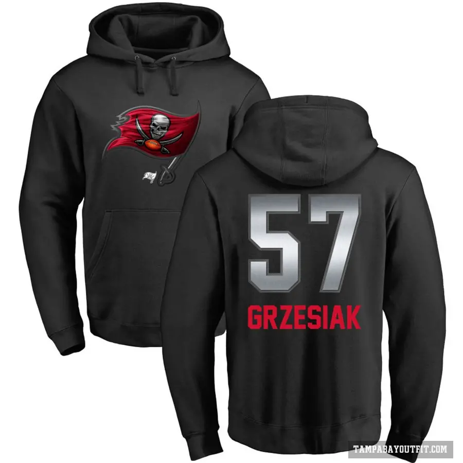 Youth ＃57 Daniel Grzesiak Tampa Bay Buccaneers Black Midnight Mascot Pullover Hoodie