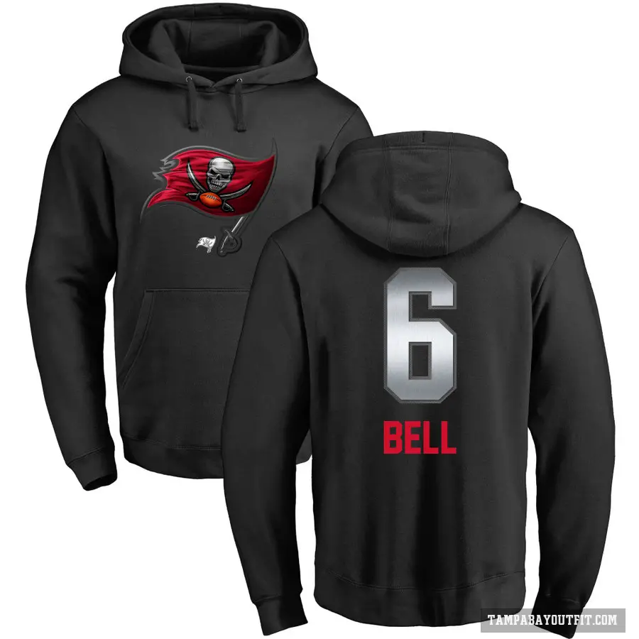 Youth ＃6 Le'Veon Bell Tampa Bay Buccaneers Black Midnight Mascot Pullover Hoodie