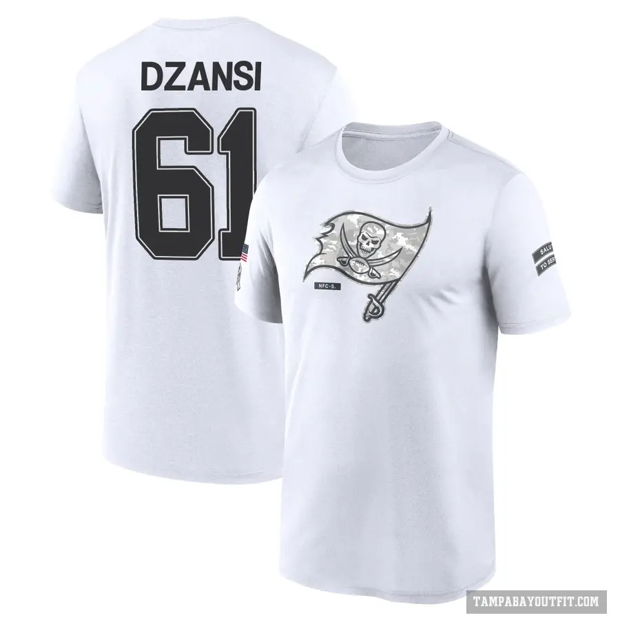 Youth ＃61 Silas Dzansi Tampa Bay Buccaneers White 2024 Salute to Service Performance T-Shirt