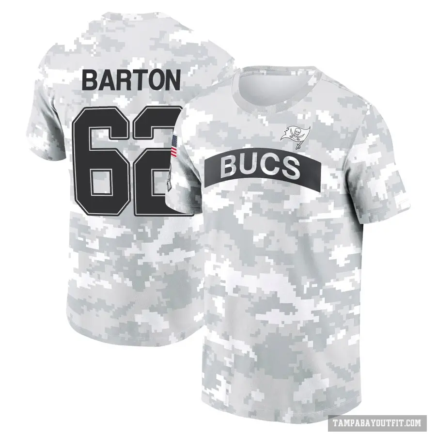 Youth ＃62 Graham Barton Tampa Bay Buccaneers Camo Arctic 2024 Salute to Service Performance T-Shirt