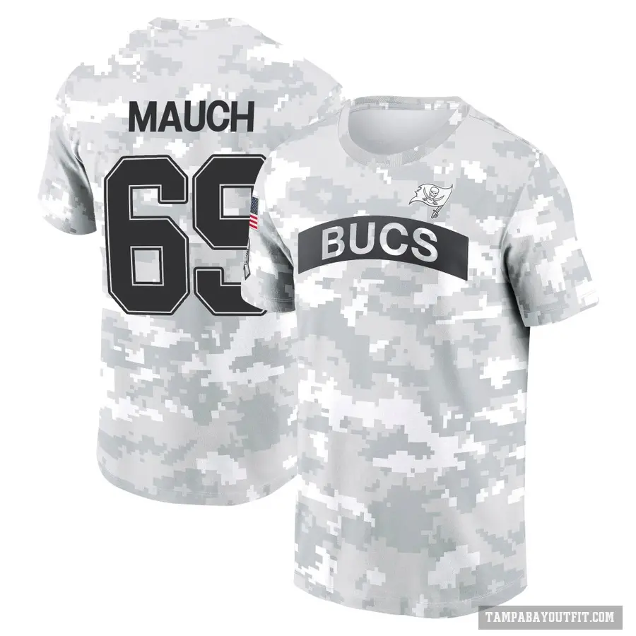 Youth ＃69 Cody Mauch Tampa Bay Buccaneers Camo Arctic 2024 Salute to Service Performance T-Shirt