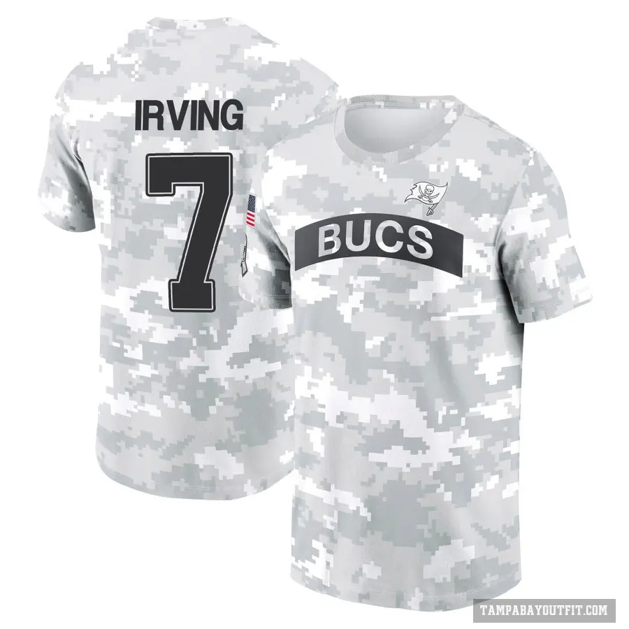 Youth ＃7 Bucky Irving Tampa Bay Buccaneers Camo Arctic 2024 Salute to Service Performance T-Shirt