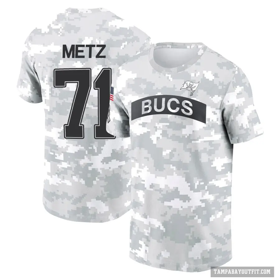 Youth ＃71 Lorenz Metz Tampa Bay Buccaneers Camo Arctic 2024 Salute to Service Performance T-Shirt