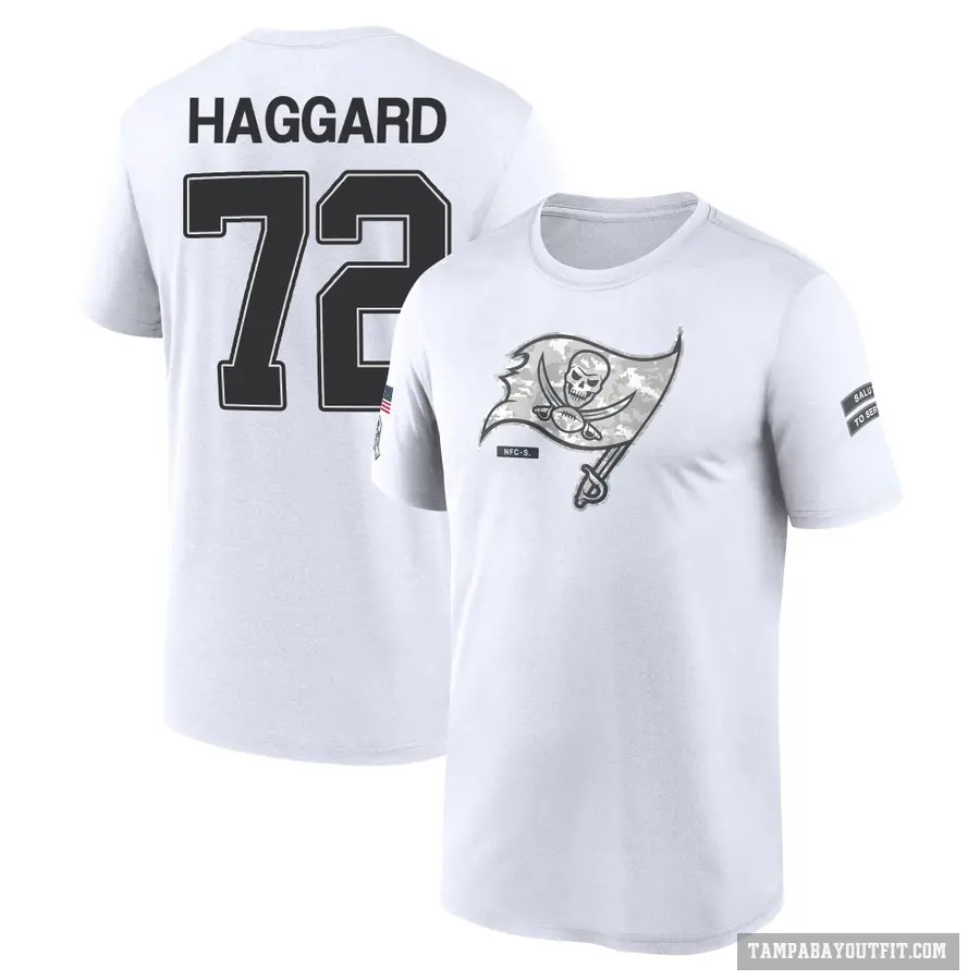 Youth ＃72 Luke Haggard Tampa Bay Buccaneers White 2024 Salute to Service Performance T-Shirt