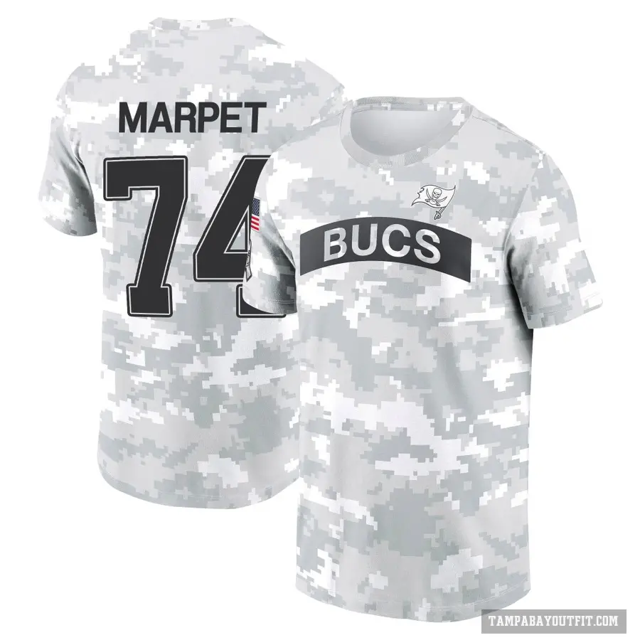 Youth ＃74 Ali Marpet Tampa Bay Buccaneers Camo Arctic 2024 Salute to Service Performance T-Shirt
