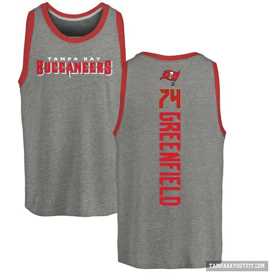 Youth ＃74 Garret Greenfield Tampa Bay Buccaneers Green Backer Tank Top Ash
