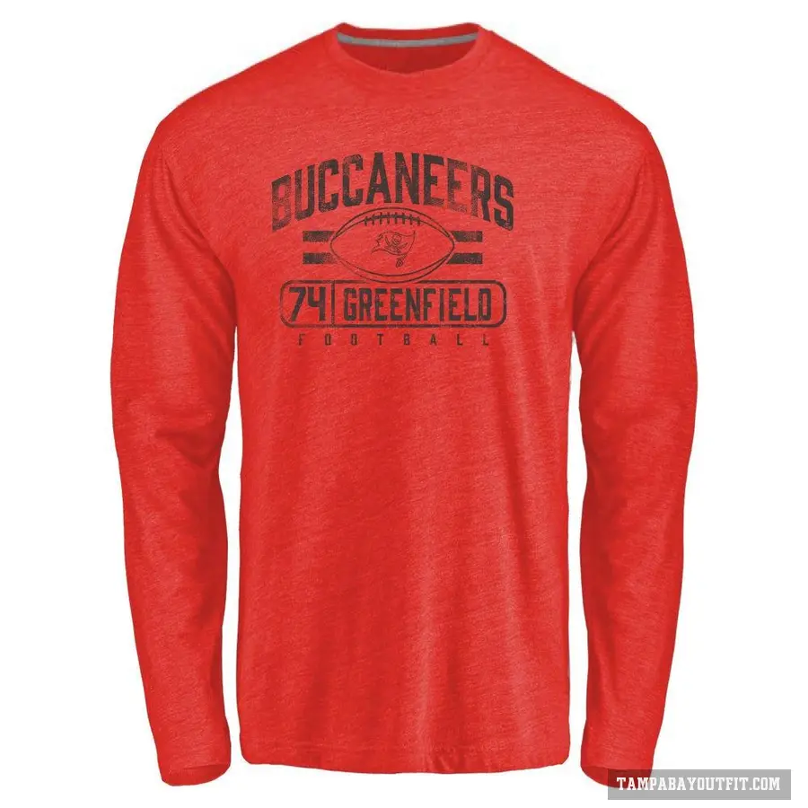 Youth ＃74 Garret Greenfield Tampa Bay Buccaneers Green Flanker Long Sleeve T-Shirt Red