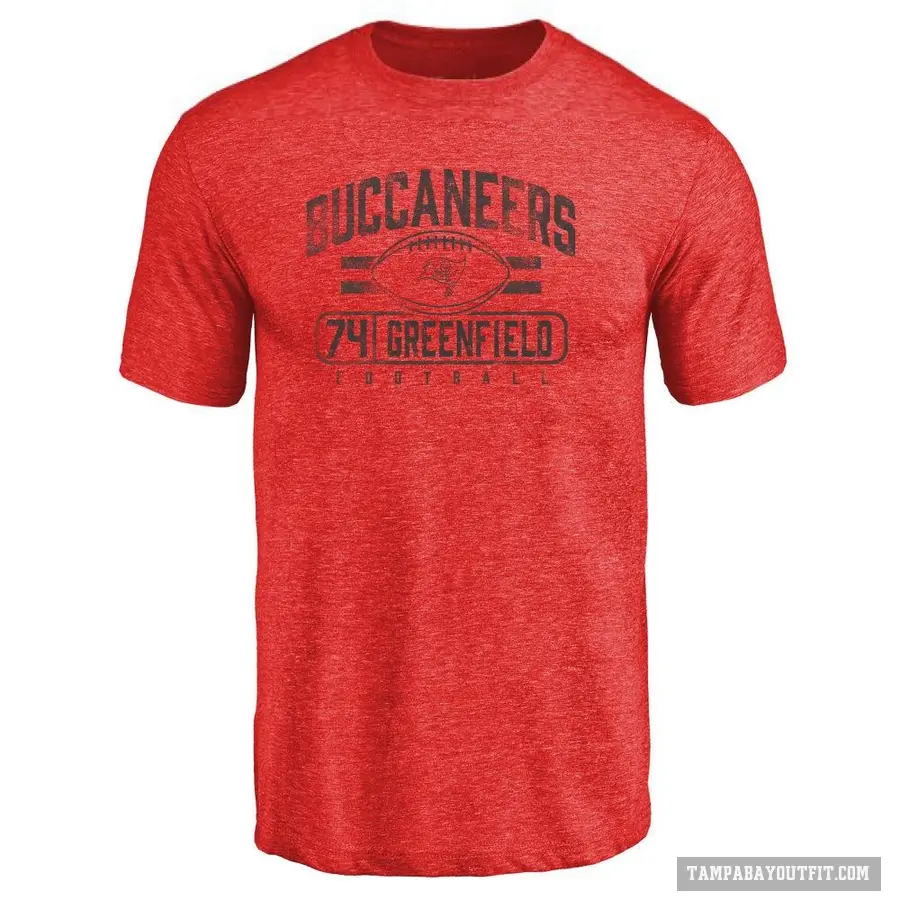 Youth ＃74 Garret Greenfield Tampa Bay Buccaneers Green Flanker T-Shirt Red