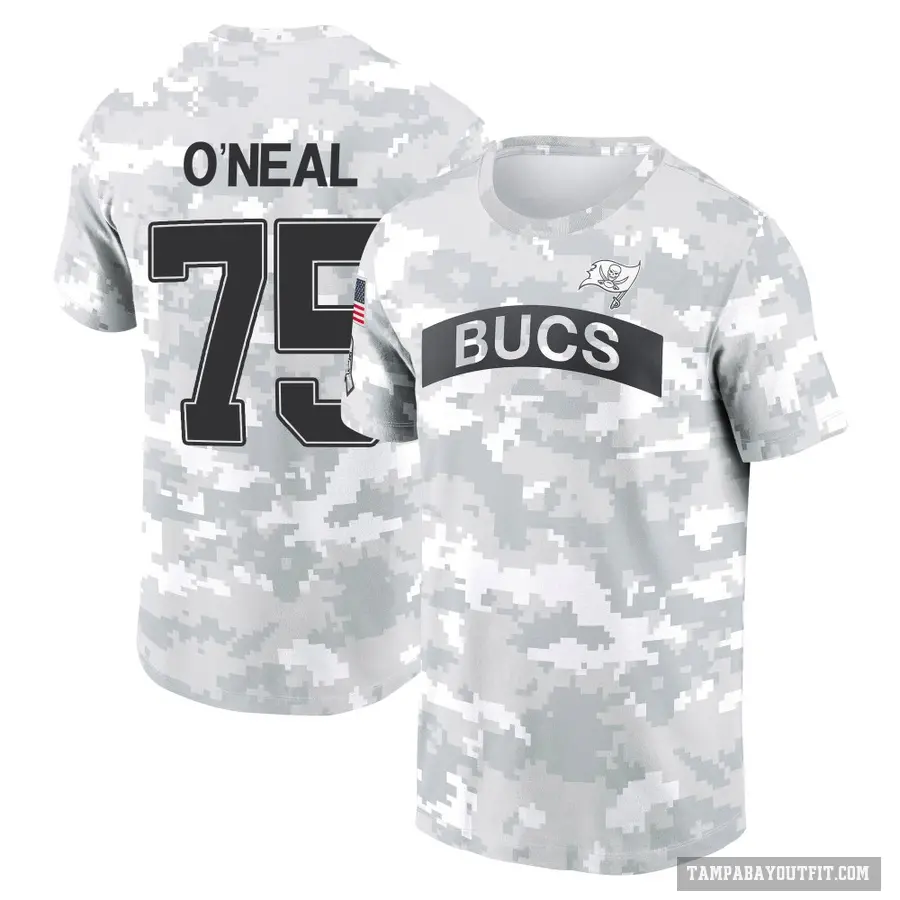 Youth ＃75 Raiqwon O'Neal Tampa Bay Buccaneers Camo Arctic 2024 Salute to Service Performance T-Shirt
