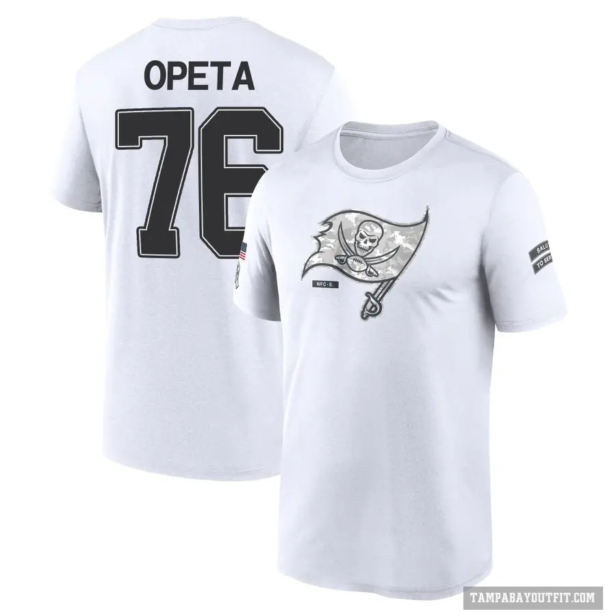 Youth ＃76 Sua Opeta Tampa Bay Buccaneers White 2024 Salute to Service Performance T-Shirt