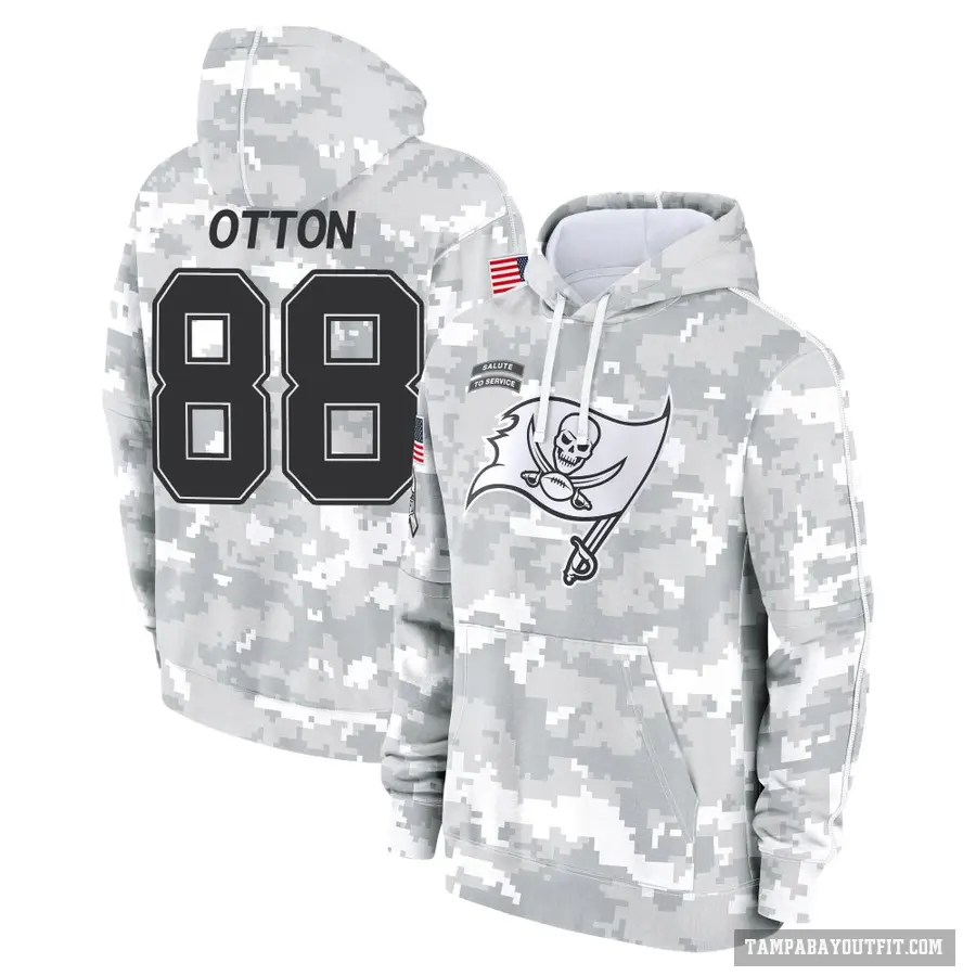 Youth ＃88 Cade Otton Tampa Bay Buccaneers Arctic Camo 2024 Salute to Service Club Fleece Pullover Hoodie
