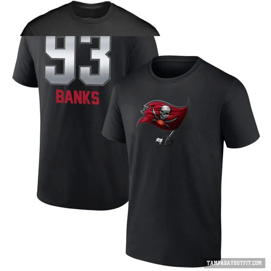 Youth ＃93 Eric Banks Tampa Bay Buccaneers Black Midnight Mascot T-Shirt