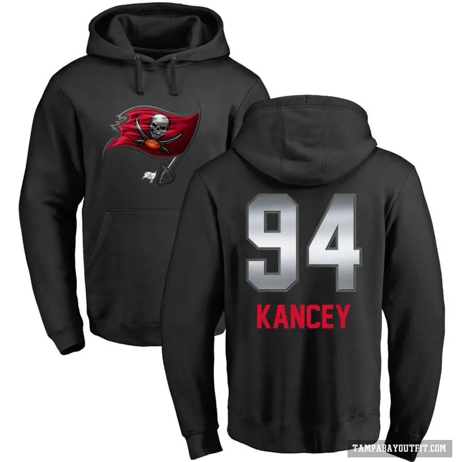 Youth ＃94 Calijah Kancey Tampa Bay Buccaneers Black Midnight Mascot Pullover Hoodie