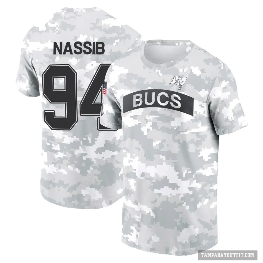 Youth ＃94 Carl Nassib Tampa Bay Buccaneers Camo Arctic 2024 Salute to Service Performance T-Shirt
