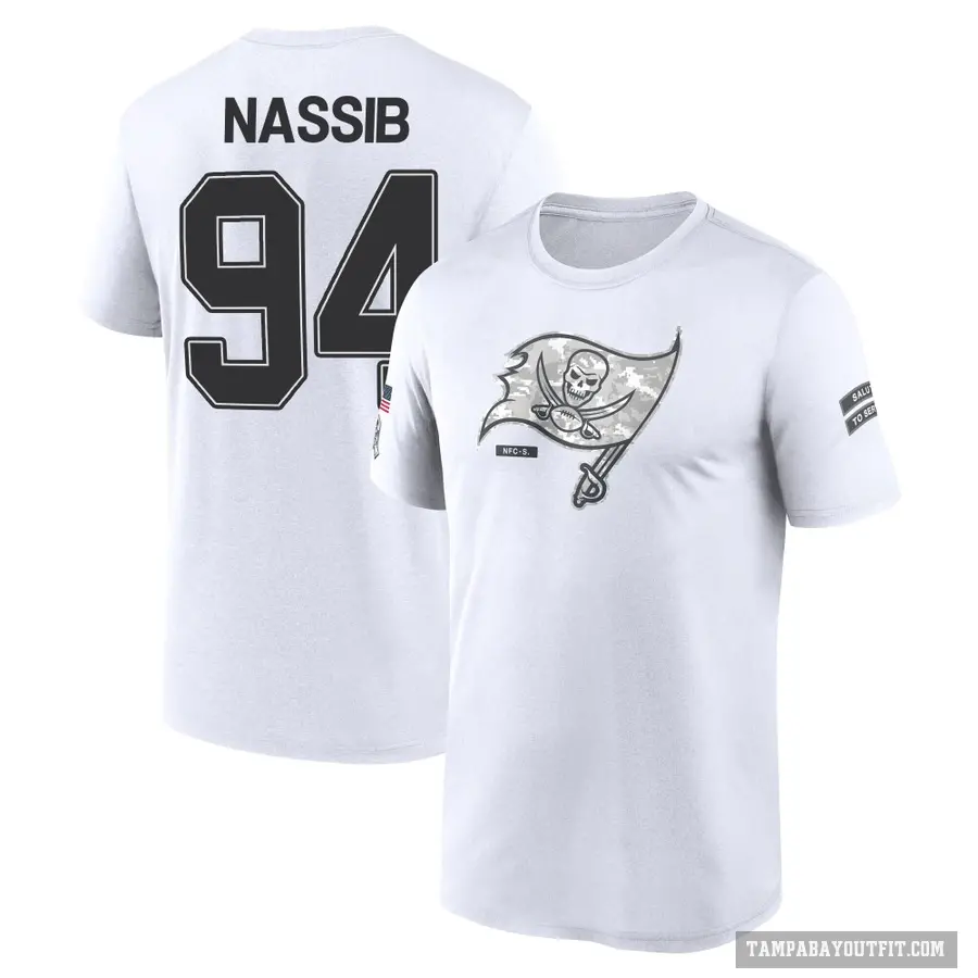 Youth ＃94 Carl Nassib Tampa Bay Buccaneers White 2024 Salute to Service Performance T-Shirt
